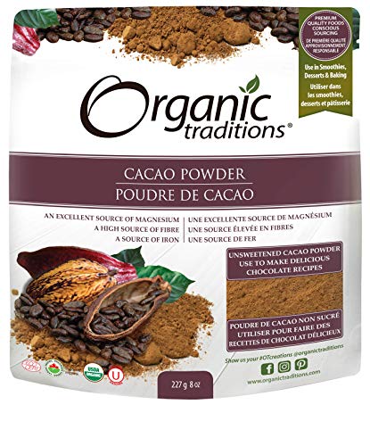 Organic Traditions Organic Powder, Cacao, 8 Ounce