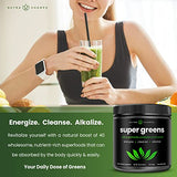 Super Greens Powder Premium Superfood - 20+ Organic Green Veggie Whole Foods - Wheat Grass, Spirulina, Chlorella & More - Antioxidant, Digestive Enzyme & Probiotic Blends | Vegan Juice Supplement