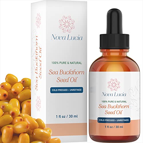 100% Pure Natural Sea Buckthorn Oil Extracted from High Altitude Himalayas, Exquisite Single Ingredient Multi Purpose No Chemicals, Hydrating Face Oil, Skin Moisturizer , Hair Oil, Anti Aging Nail Oil, Compare With Organic Oil Seabuckthorne Oil 1 oz