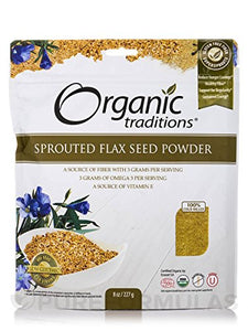 Organic Sprouted Flax Seed Powder 8 Ounce (227 Grams) Pkg