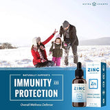 Organic Zinc Sulfate Liquid Supplement - Immune Support System Boost - Pure Ionic Concentrated Mineral Drops for Men, Women & Kids Enhanced with Vitamin C - 4 oz Great Tasting Immunity Booster