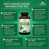 Zazzee DIM 300 mg, 100 Vegan Capsules, Plus 10 mg BioPerine, 100 Day Supply, Plus Pure Organic Broccoli Extract, Vegan and Non-GMO, 300 mg of DIM per Capsule