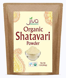 Jiva Organics Organic Shatavari Powder 1 Pound Bulk Bag - Asparagus racemosus - Pure Ayurvedic Herb