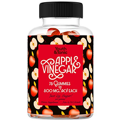 75 servings of ACV Gummies with Mother | 500mg Organic Raw Unfiltered Apple Cider Vinegar per Gummy & Vitamin B12 B9 B6 |Alternative to Pills Capsules Tablets | Detox Enzymes Bloating Cravings Support