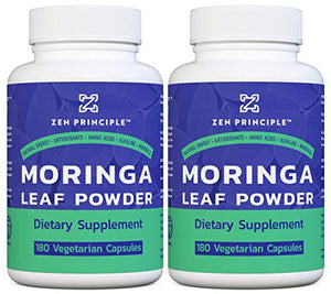 2 Pack (360 Capsules) Organic Moringa Oleifera, Ultra-Premium. Provides an All Natural Energy Boost and Multi-Vitamin. A Raw Superfood, Vegan, No GMO and Gluten Free