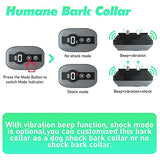 Dog Bark Collar, Rechargeable Dog Training Collar, Anti Bark Collar with 5 Adjustable Sensitivity Buzzer Vibration Shock, Bark Shock Collar for Large Small Dogs