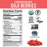 Organic Dried Goji Berries - Non-GMO and Vegan Goji Berries Organic, Perfect for Baking, Teas and Healthy Snacks for Adults (1 lb)