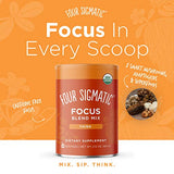 Four Sigma Foods Focus Blend, 8 Superfoods Adaptogen Blend Mix with Lion's Mane, Cordyceps, Rhodiola, Bacopa & Mucuna, Productivity & Creative Support, Decaf + Dissolves Easily, 30 Servings