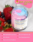 Truly Beauty Berry Cheeky Clearing Butt Polish Gentle Acne Body Wash - Bacne and Booty Scrub - Exfoliating Body Acne Scrub and Bum Acne Treatment - Butt Acne Clearing Treatment and Butt Scrub - 2 OZ