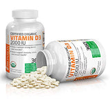 Bronson Vitamin D3 2,000 IU (1 Year Supply) for Immune Support, Healthy Muscle Function & Bone Health, High Potency Organic Non-GMO Vitamin D Supplement, 360 Tablets