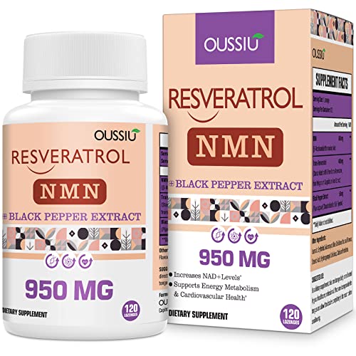 99% Ultra Purity Sublingual NMN 500mg for Boost NAD+ Potent Antioxidant, Sublingual NMN Trans-Resveratrol Supplement Organic 900mg , 120 Count（ Pack of 1）