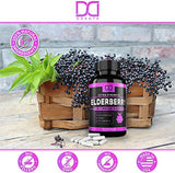(120 Capsules) Elderberry Capsules Pills with Zinc, Vitamin C, Echinacea Extract Formulated for Immune System Support - Infused Syrup Supplement for Kids, Adults, Toddlers, and Elderly - (2 Pack)