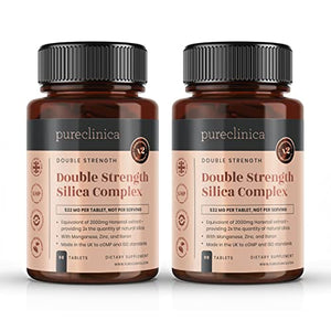 Double Strength Silica Complex – 6 Month Supply! (2000mg Horsetail Extract x 180 Tablets(2 Bottles of 90))