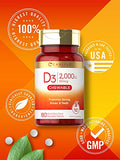 Chewable Vitamin D3 2000 IU (50mcg) Tablets | 180 Count | Natural Berry Flavor | Vegetarian, Non-GMO and Gluten Free | by Carlyle