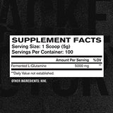 L-Glutamine Powder 500g, 100 Servings - Vegan Fermented L Glutamine Supplement for Post Workout Muscle Recovery, Immunity, Digestive Health - Tested & Trusted, No Artificial Fillers - Unflavored