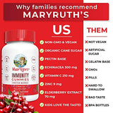 Immunity Gummies Elderberry 5-in-1 for Kids - Adults by MaryRuth's - Organic Ingredients - Echinacea, Vitamin C and D - Vegan Non-GMO Cherry 90ct