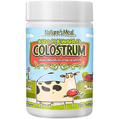 Immune Support for Kids - Chewable Colostrum Natural Super Food with Lactoferrin, Immunglobulins, and PRPS 120 Tablets Age 3+
