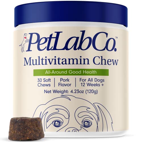PetLab Co. 13 in 1 Dog Multivitamin - Support Dog's Immune Response, Skin, Coat, Joints & Overall Health - Vitamins A, E, D, B12, Minerals, Antioxidants - Chewable Pork Flavor