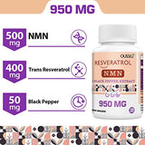 99% Ultra Purity Sublingual NMN 500mg for Boost NAD+ Potent Antioxidant, Sublingual NMN Trans-Resveratrol Supplement Organic 900mg , 120 Count（ Pack of 1）