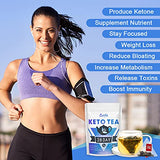 Keto Detox Tea for Weight Loss, Belly Fat and Colon Cleanse - Organic Herbal Skinny Tea, Natural Diet Slim Tea with MCT Oil - Fat Burners for Women and Men - 28 Day