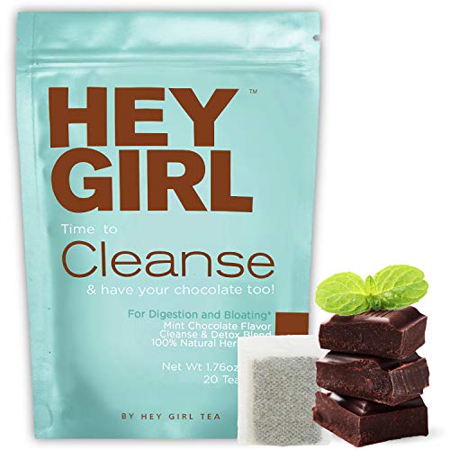 Detox Tea - Mint Chocolate Flavored Cleanse for Women with a Sweet Tooth - Herbal Tea to Reduces Bloating & Helps Your Body Stay Regular - Keep Your Colon Happy Healthy with Hey Girl Tea