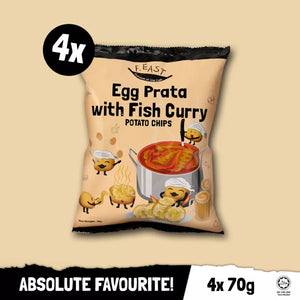[F.EAST Favourite]: 4 x 70G Egg Prata with Fish Curry Potato Chips