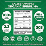 Zazzee USDA Organic Spirulina Powder 2.2 Pounds (1 KG), 303 Servings, 100% Pure and Non-Irradiated, Vegan, All-Natural, and Non-GMO, Mess-Free Wide Mouth Container, Fresh Smell and Neutral Taste