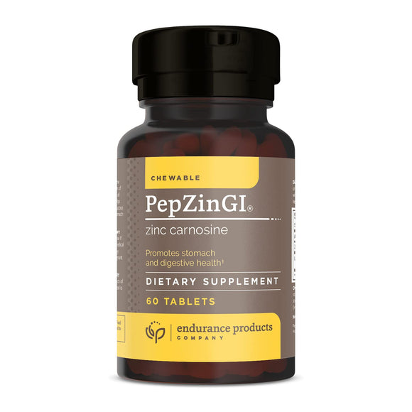 Zinc - PepZinGI 75mg for Immune Function & Digestive Health Support | Zinc Carnosine Supplement | Chewable Zinc Tablets for Adults | Vegan, Non-GMO, Gluten Free - Endurance 60 Chewable Tablets