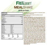Fit & Lean Fat Burning Meal Replacement Shake with Protein, Fiber, Probiotics and Organic Fruits & Vegetables and Green Tea for Weight Loss, Vanilla, 1lb, 10 Servings Per Container (packaging may vary)
