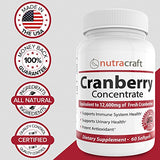 3X Cranberry Extract Supplement for Bladder & Urinary Tract Infection UTI Support - 12,600 mg of Fresh Cranberries, Vitamin C & E and Polyphenols per Capsule - 60 Softgel Capsules