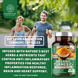 N1N Premium Turmeric Curcumin with BioPerine [Max Absorption, 2300mg] Organic Turmeric Capsules with 95% Curcuminoids, Ginger, Apple Cider Vinegar for Pain Relief, Joint & Digestion Support, 90 Caps