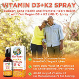 USDA Organic Vegan Vitamin D3+K2 (MK-7) Liquid Spray by MaryRuth’s for Adults & Kids | Strong Bones, Heart Health, Calcium Absorption | Plant-Based, Non-GMO | 30 Servings per Container