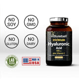 NatureBell Hyaluronic Acid Supplements 250mg Hyaluronic Acid  25mg Vitamin C  200 Caps