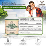 Digestive Enzymes - 800mg Blend of All 10 Most Essential Digestive and Pancreatic Enzymes (Amylase, Lipase, Bromelain, Lactase, Papain, Protease, Cellulase, Maltase, Invertase) by Double Wood