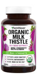 FarmHaven USDA Organic Milk Thistle Capsules | 11250mg Strength | 30X Concentrated Seed Extract & 80% Silymarin Standardized - Supports Liver Function and Overall Health | Non-GMO | 120 Vegan Capsules