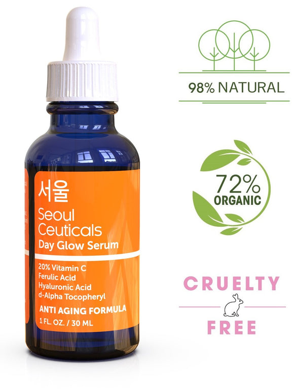 Korean Skin Care K Beauty - 20% Vitamin C Hyaluronic Acid Serum + CE Ferulic Acid Provides Potent Anti Aging, Anti Wrinkle Korean Beauty 1oz