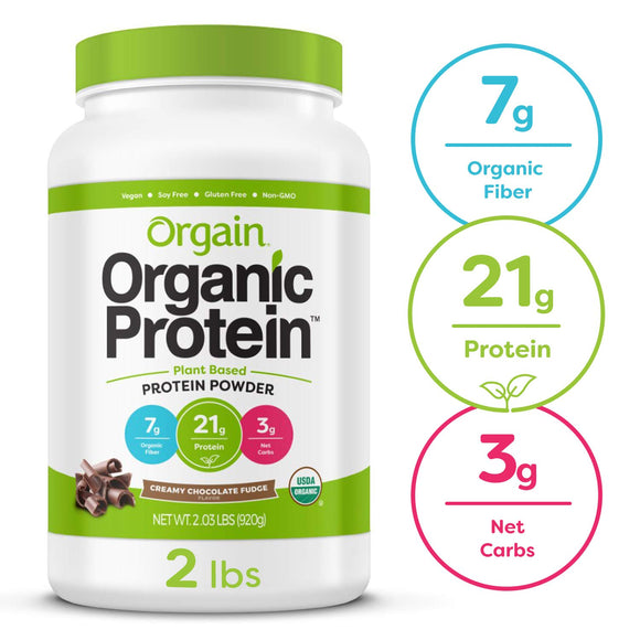 Orgain Organic Plant Protein Powder Chocolate Fudge Sugar Free 920 gram