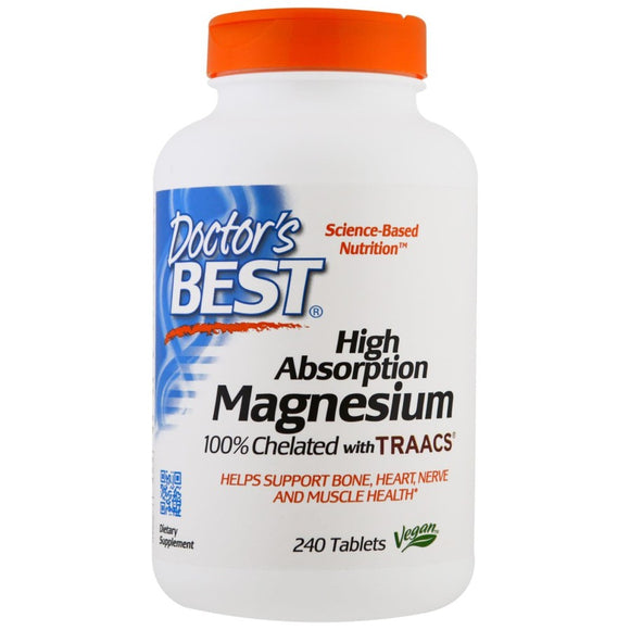 Doctor's Best, High Absorption Magnesium, 100% Chelated, 240 Tablets