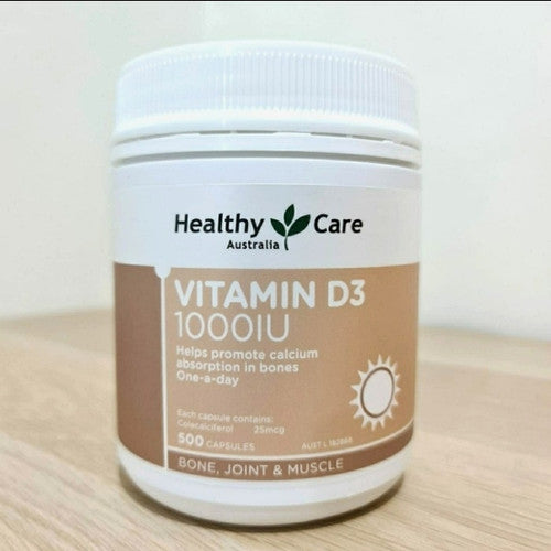 Healthy Care Vitamin D3 1000IU, 500 Capsules