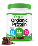 Orgain Organic Vegan Protein Powder, Creamy Chocolate Fudge - 21g Plant Based Protein, Gluten Free, Dairy Free, Lactose Free, Soy Free, No Sugar Added, Kosher, For Smoothies & Shakes - 1.02lb