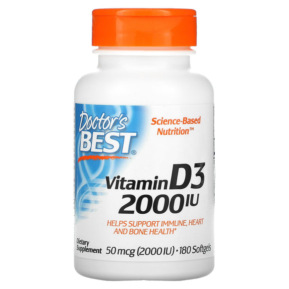 Doctor Best,Vitamin D3, 2000 IU, 180 Softgels