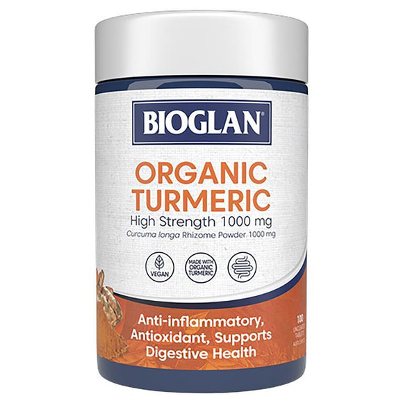 Bioglan Organic Turmeric High Strength 1000 mg, 100 Tablets