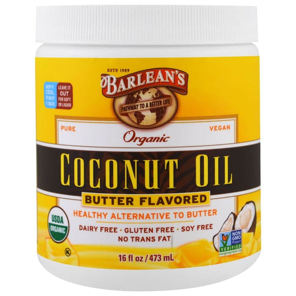 Barlean's, Organic Coconut Oil, Butter Flavored, 16 fl oz (473 ml)