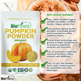 Biofinest Pumpkin Powder - Raw Organic Pure Superfood