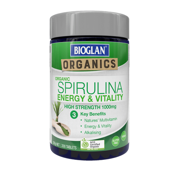 Bioglan Organic Spirulina High Strength 1000 mg, 200 Tablets
