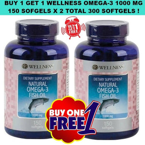 *Buy 1 Get 1* Wellness Omega 3 Fish Oil 1000 mg 150 Sofgelt x 2 BPOM