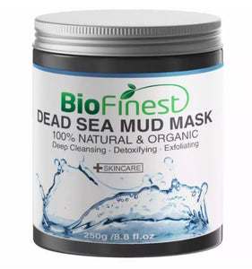 Dead Sea Mud Mask - with Shea Butter, Aloe Vera, Collagen - Facial Pore Minimizer, Wrinkles Reducer, Pores Cleanser - 100% Organic (250g)