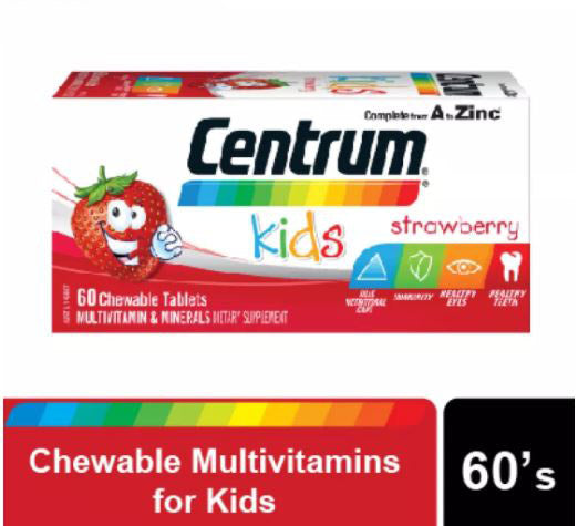 Centrum Kids Chewable Multivitamins Multimineral, 60s