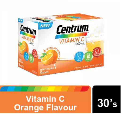 Centrum Vitamin C 1000mg Sachet, Orange Flavour, 30s