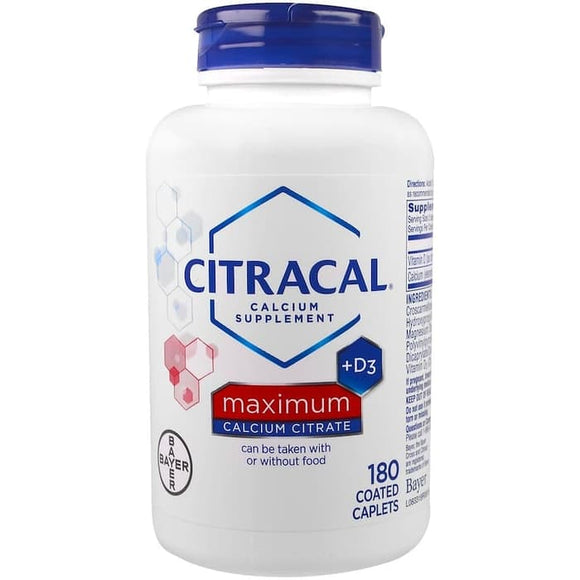 Citracal, Maximum Calcium Citrate, +D3, 180 Coated Caplets
